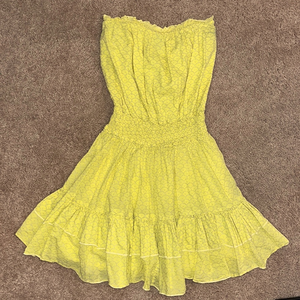 Yellow Strapless Dress